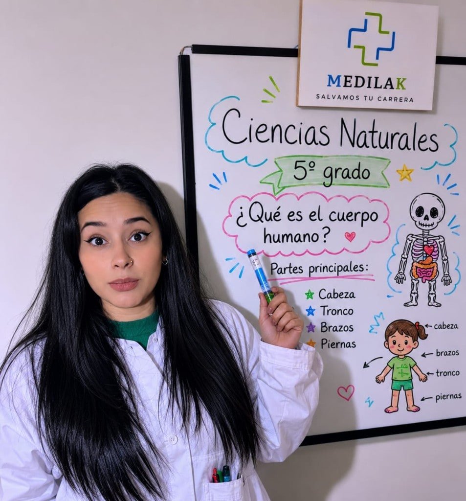 Clase de ciencias naturales sobre el cuerpo humano en MEDILAK